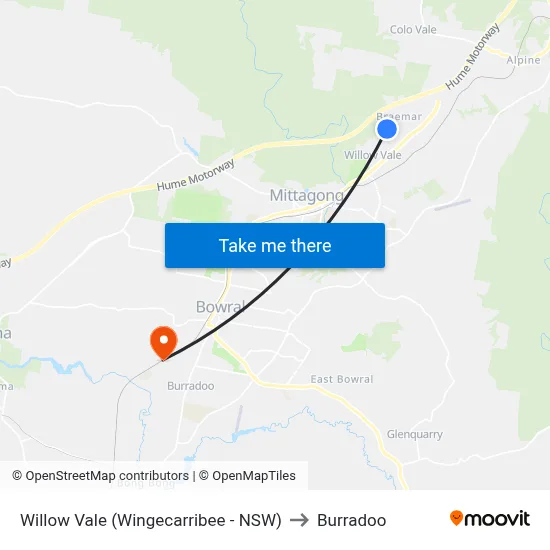 Willow Vale (Wingecarribee - NSW) to Burradoo map