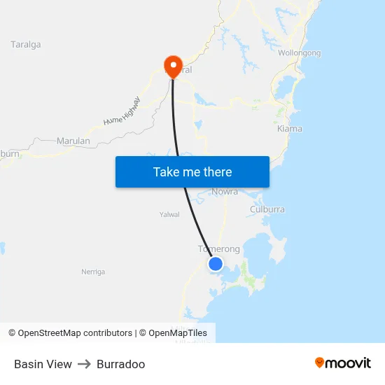 Basin View to Burradoo map