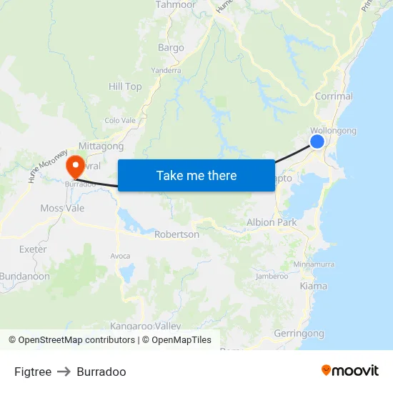 Figtree to Burradoo map