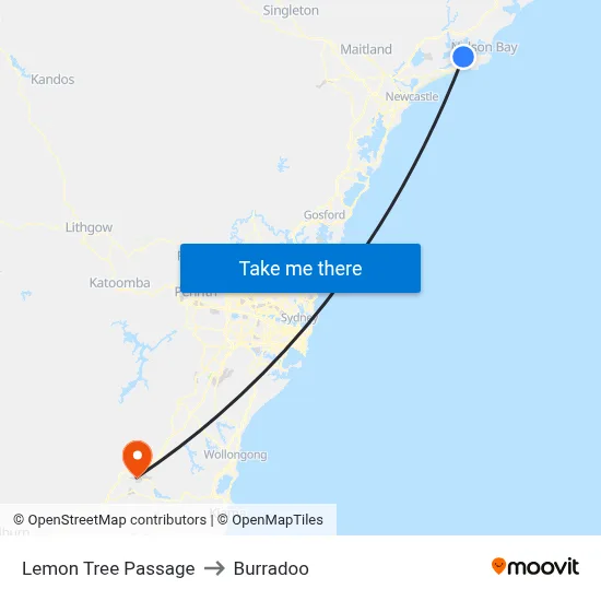 Lemon Tree Passage to Burradoo map