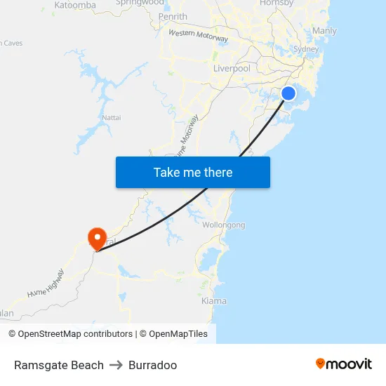 Ramsgate Beach to Burradoo map