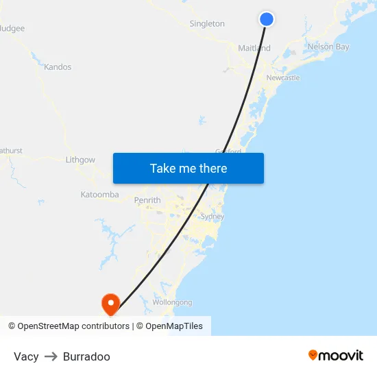 Vacy to Burradoo map