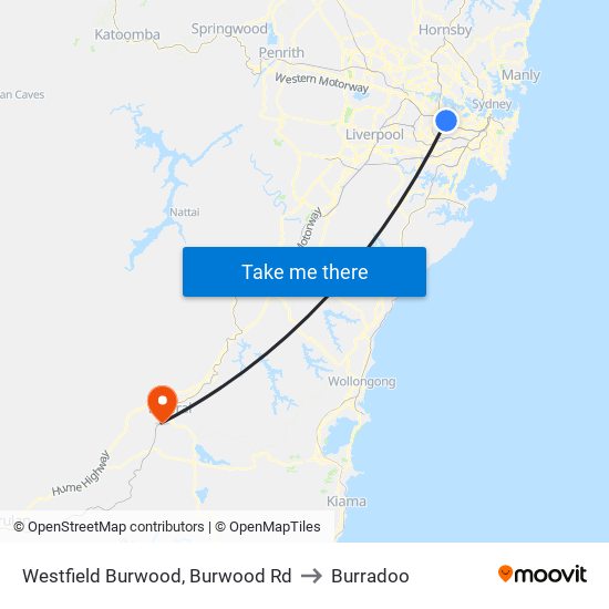 Westfield Burwood, Burwood Rd to Burradoo map