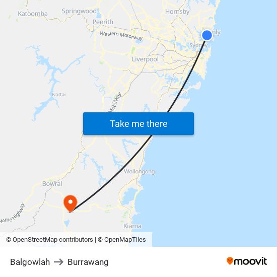 Balgowlah to Burrawang map