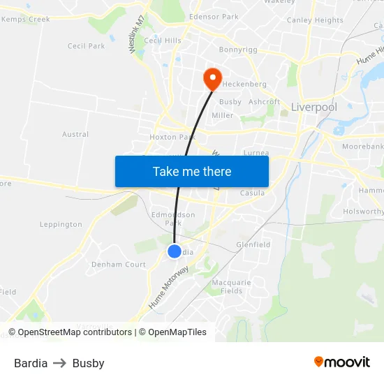 Bardia to Busby map