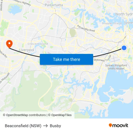 Beaconsfield (NSW) to Busby map
