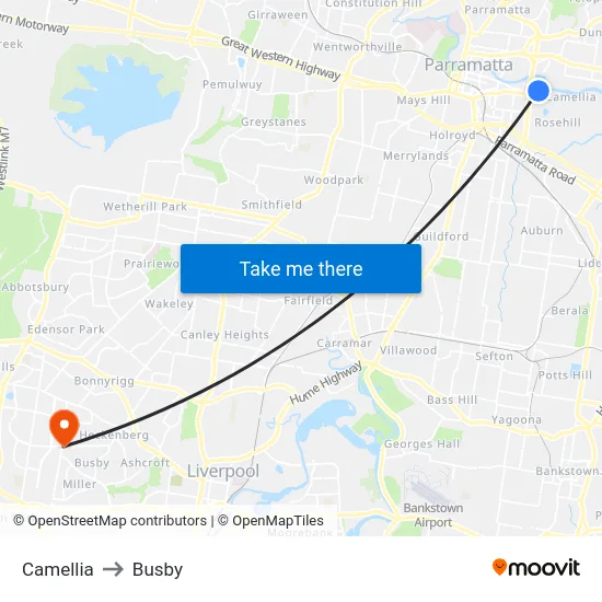 Camellia to Busby map
