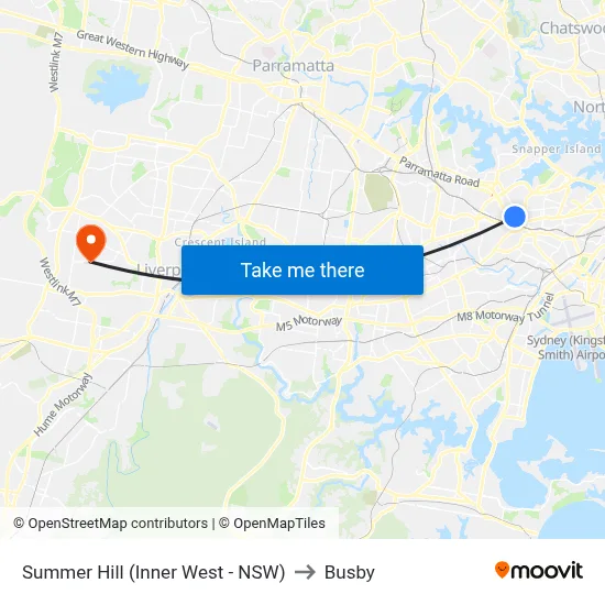 Summer Hill (Inner West - NSW) to Busby map