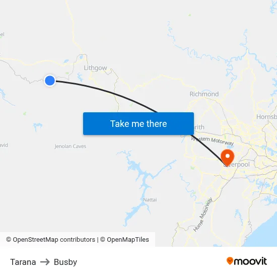 Tarana to Busby map