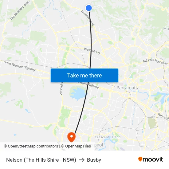 Nelson (The Hills Shire - NSW) to Busby map