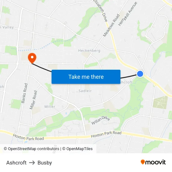 Ashcroft to Busby map