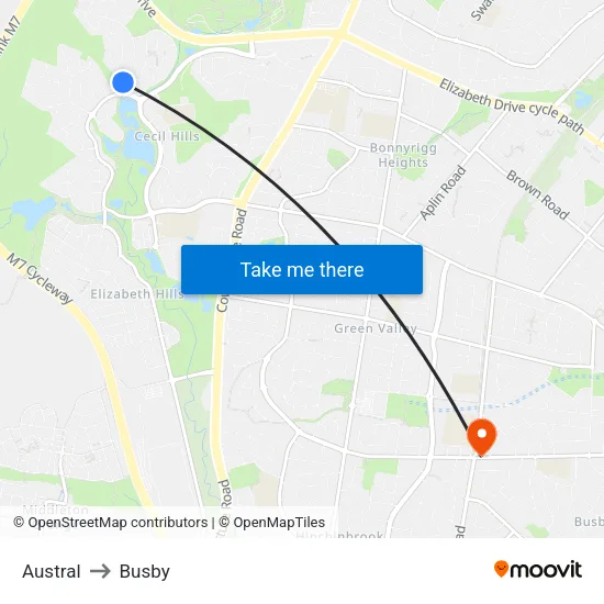 Austral to Busby map