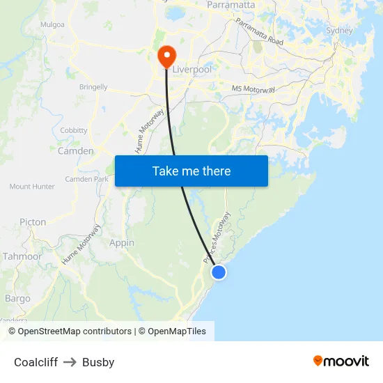 Coalcliff to Busby map