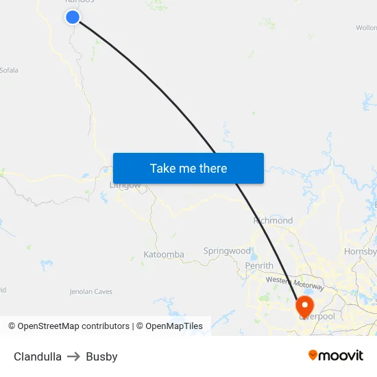 Clandulla to Busby map