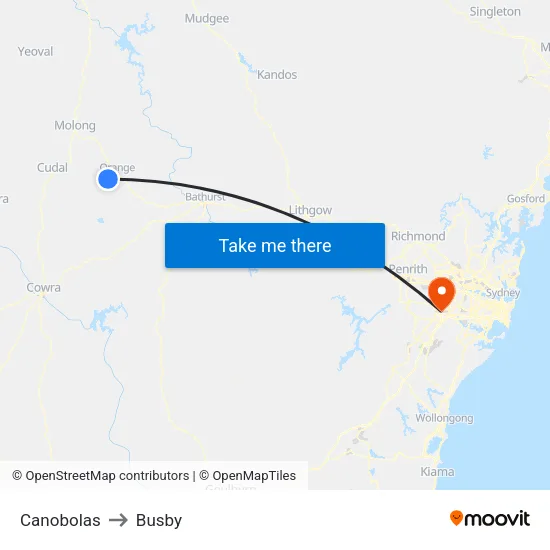 Canobolas to Busby map