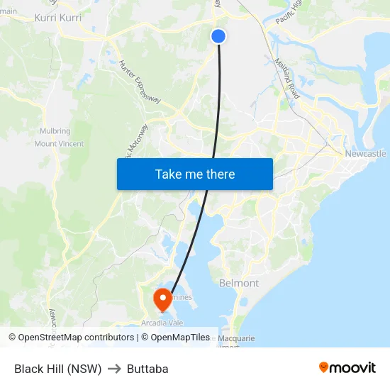Black Hill (NSW) to Buttaba map