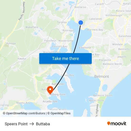 Speers Point to Buttaba map