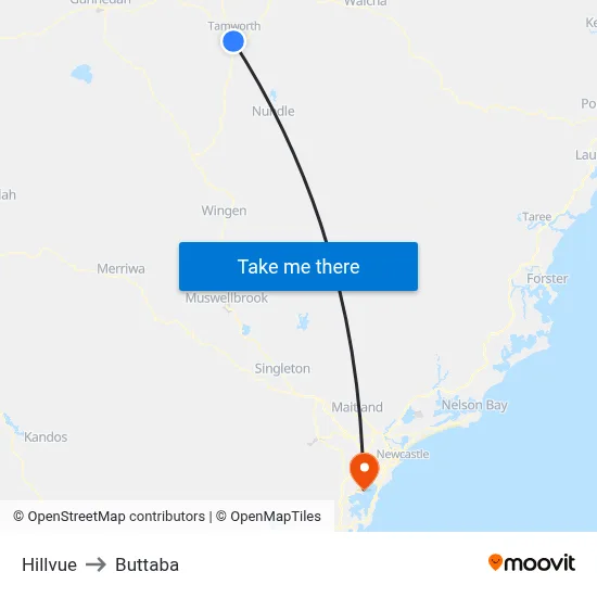 Hillvue to Buttaba map