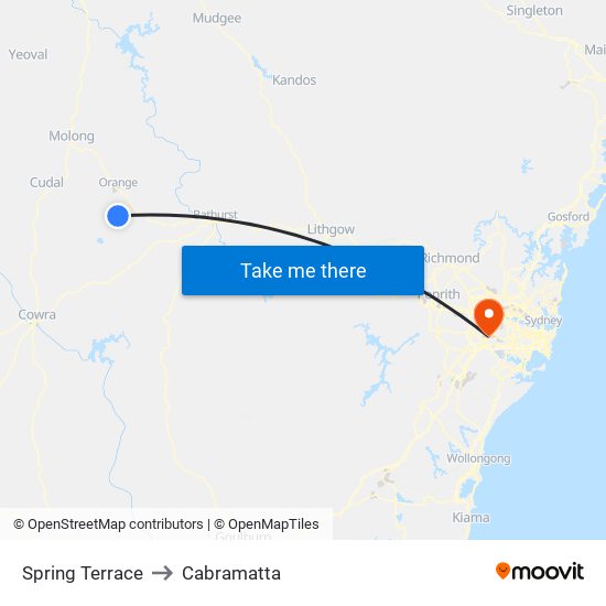 Spring Terrace to Cabramatta map