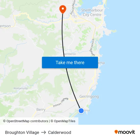 Broughton Village to Calderwood map