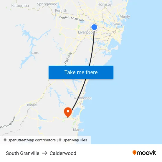 South Granville to Calderwood map