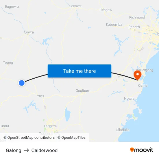 Galong to Calderwood map