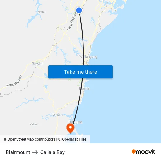 Blairmount to Callala Bay map