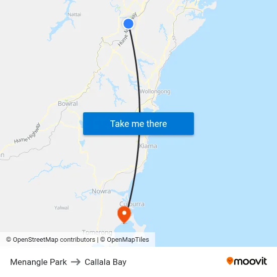 Menangle Park to Callala Bay map
