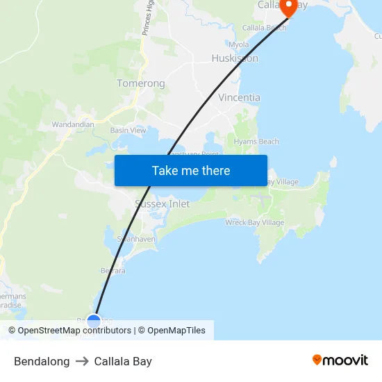 Bendalong to Callala Bay map
