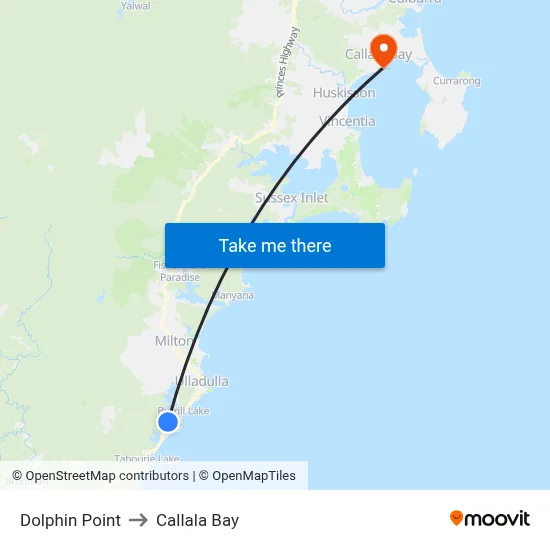 Dolphin Point to Callala Bay map