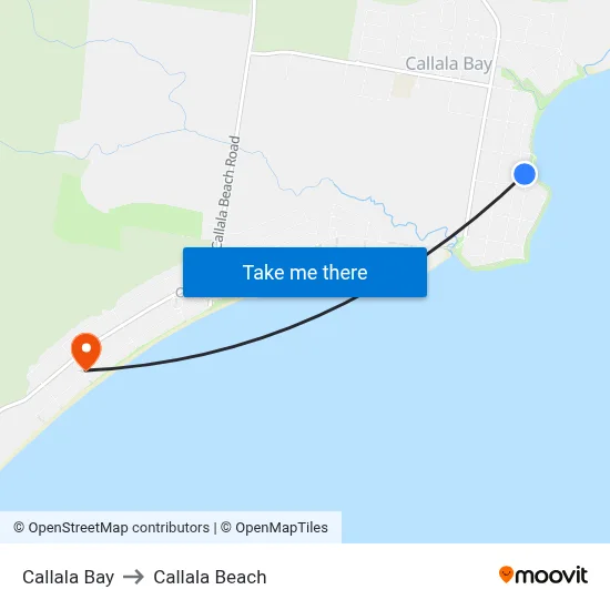 Callala Bay to Callala Beach map