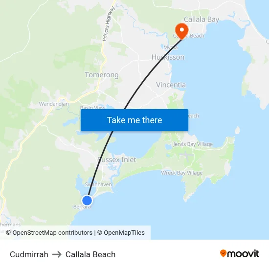 Cudmirrah to Callala Beach map