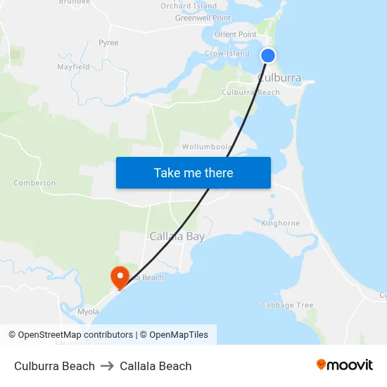 Culburra Beach to Callala Beach map