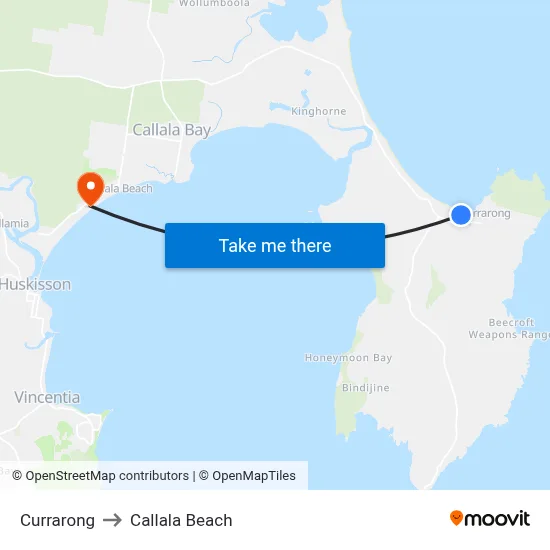 Currarong to Callala Beach map