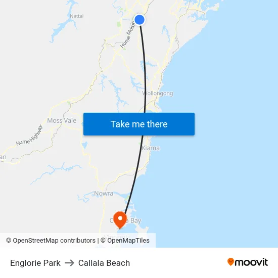 Englorie Park to Callala Beach map