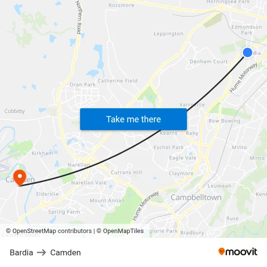 Bardia to Camden map