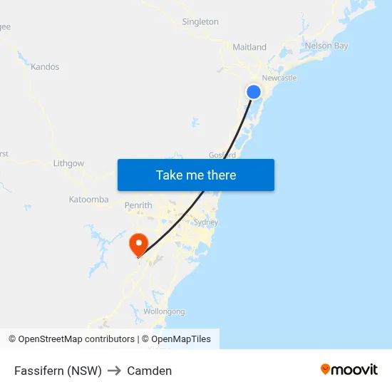 Fassifern (NSW) to Camden map