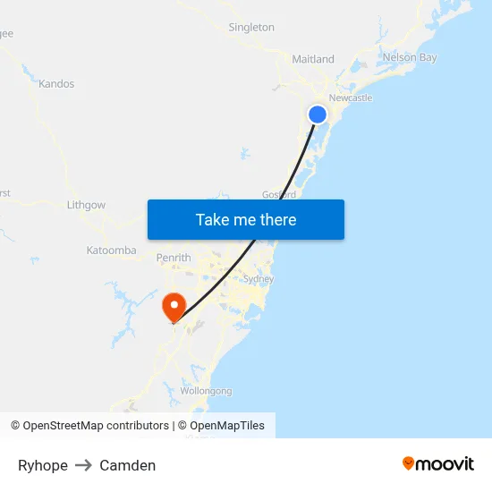 Ryhope to Camden map