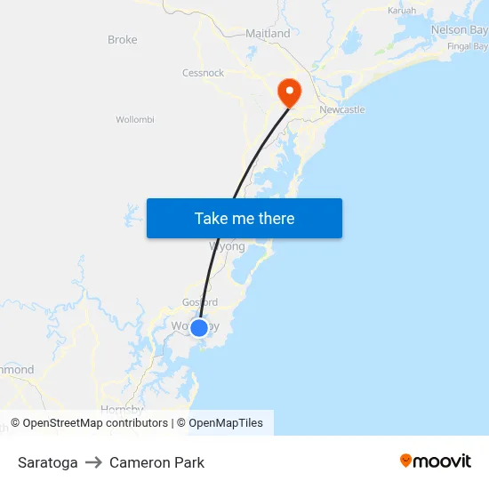 Saratoga to Cameron Park map