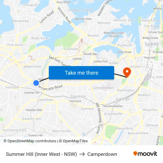 Summer Hill (Inner West - NSW) to Camperdown map