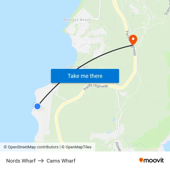 Nords Wharf to Cams Wharf map