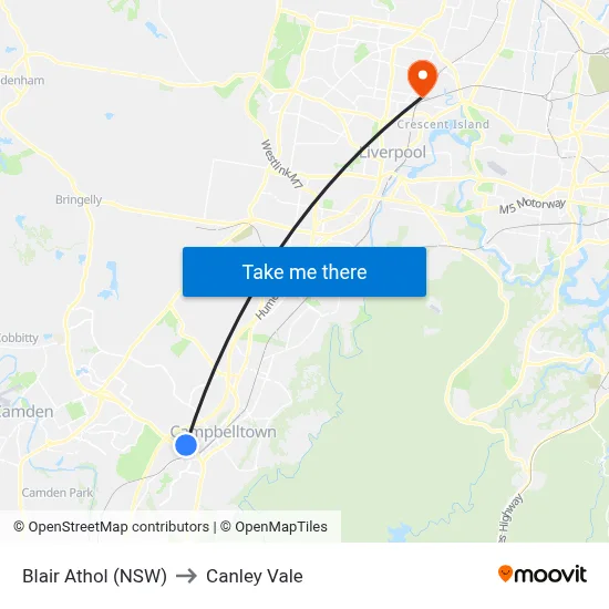 Blair Athol (NSW) to Canley Vale map
