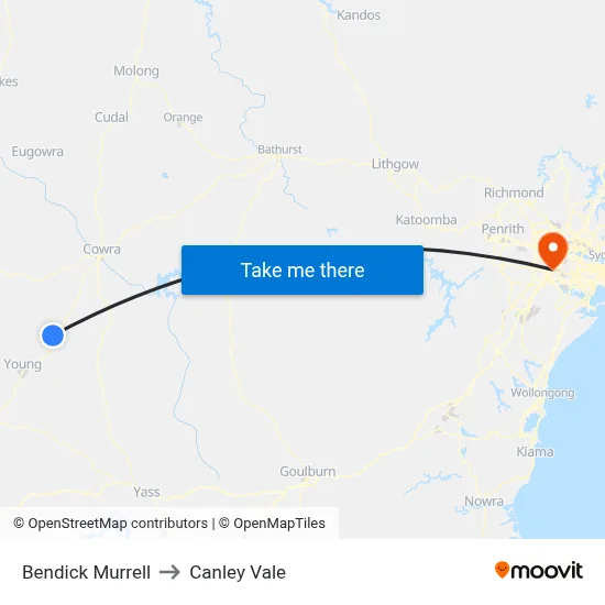 Bendick Murrell to Canley Vale map
