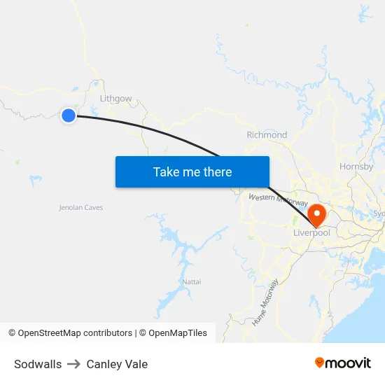 Sodwalls to Canley Vale map