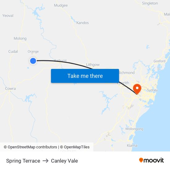 Spring Terrace to Canley Vale map