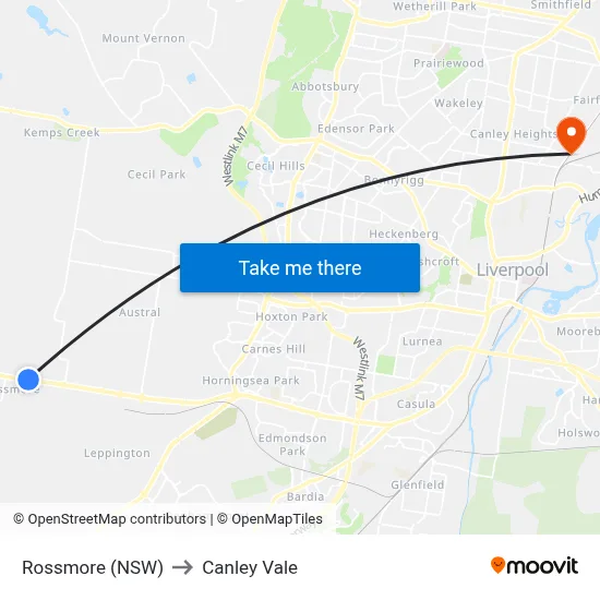 Rossmore (NSW) to Canley Vale map