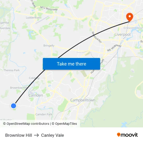Brownlow Hill to Canley Vale map