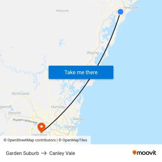 Garden Suburb to Canley Vale map