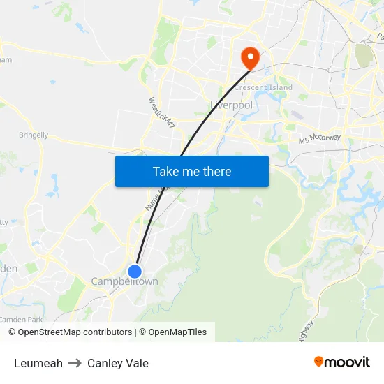 Leumeah to Canley Vale map