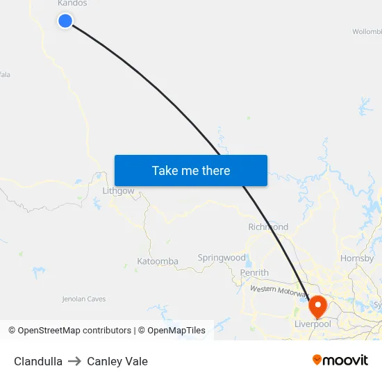 Clandulla to Canley Vale map